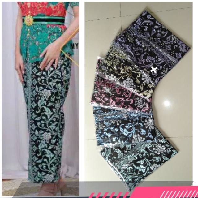 Rok katun print bakung panjang bali model kamen jadi