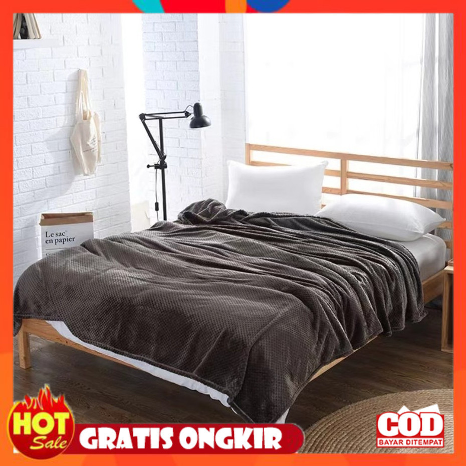 KAIN HALUS ADEM LEMBUT TEBAL / Selimut Bulu Halus Selimut Polos Dewasa Ukuran 150cmx200cm Selimut Le