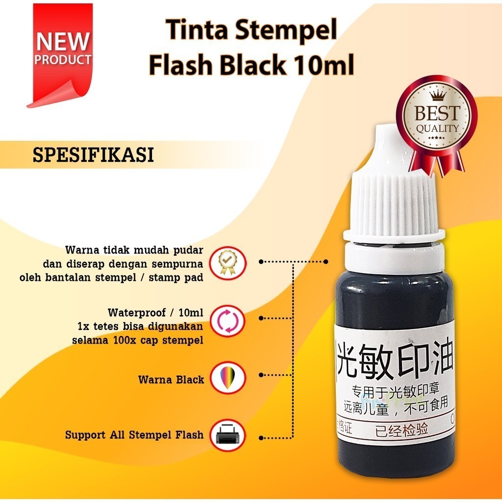 

Tinta Stempel Non Waterproof Tahan Air Kemasan 10 ml Murah Meriah