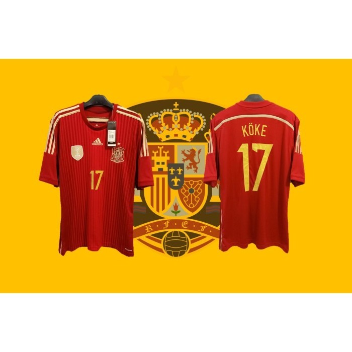 Original Jersey Spanyol Home World Cup 2014 Koke BNWT