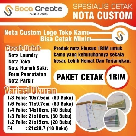

Nota Custom 1Rim Lebih Murah Free Design