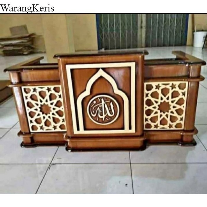 mimbar majelis//mimbar lesehan//mimbar pidato duduk kayu jati murah