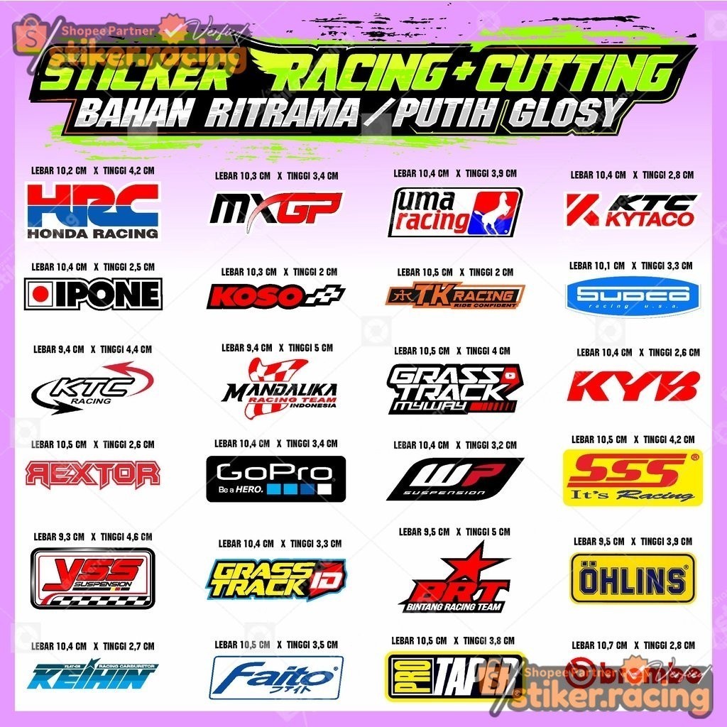 Stiker Racing / Sticker Team Balap Viral / Sticker Bengkel / Sticker Sponsor Motor / Stiker Balap - 