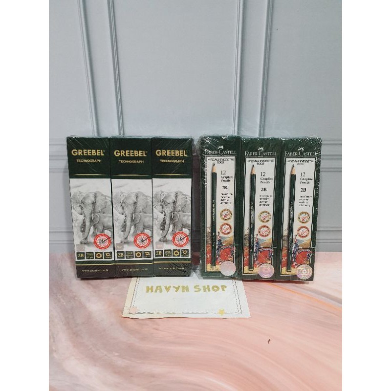 

Ay00! (12pc) pensil 2B FABER CASTEL atau GREEBEL/pencil 2b/pensil ujian