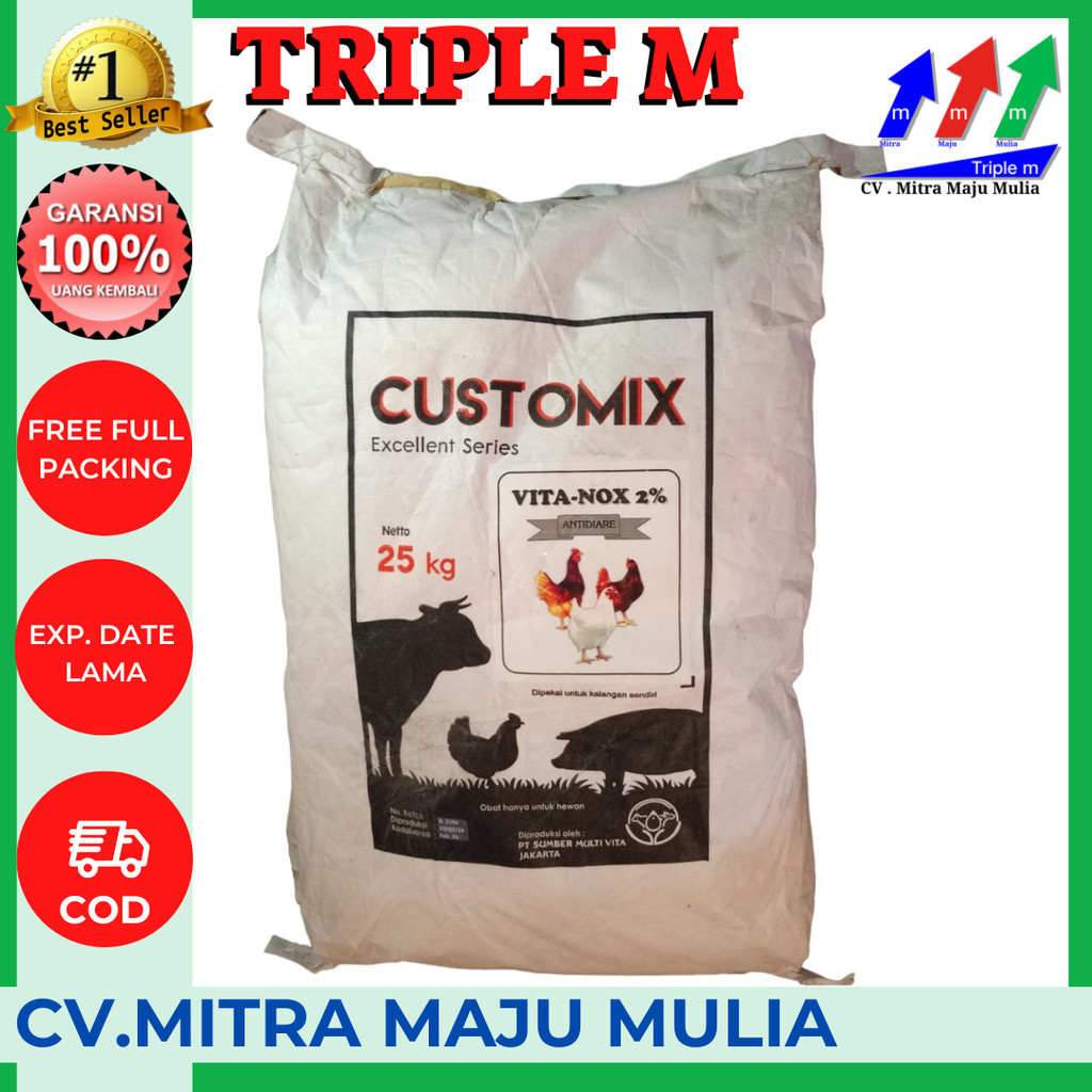 Premix Pakan Ternak Vitanox Growth Promotor 25 kg Anti Diare