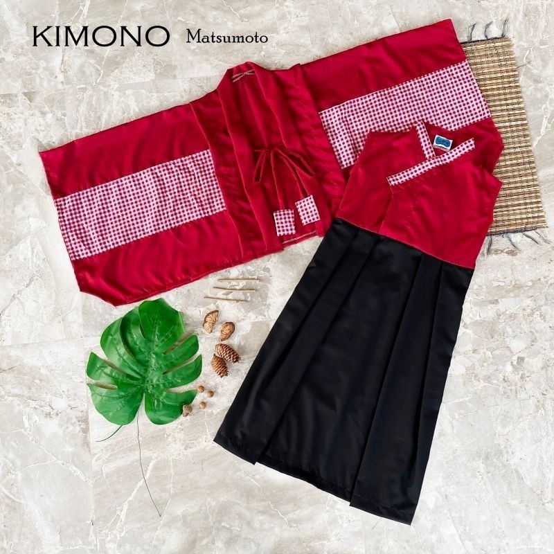 kimono matsumoto merah/kimono anak/kimono jepang anak/baju adat jepang anak/baju trandisional jepang