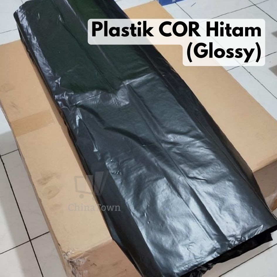 Plastik Cor Hitam GLOSSY 5Kg Roll Plastik Terpal Meteran Tebal