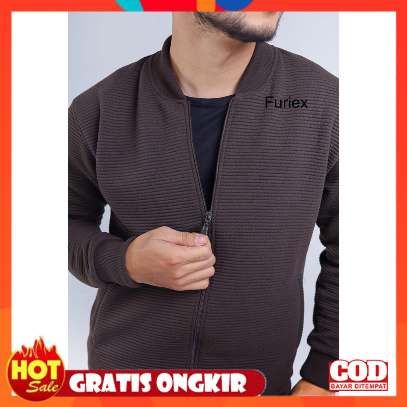 BAHAN ADEM HALUS LEMBUT TEBAL / FURIEX-Jaket Bomber Ottoman Jaket Pria Jaket Bomber Pria