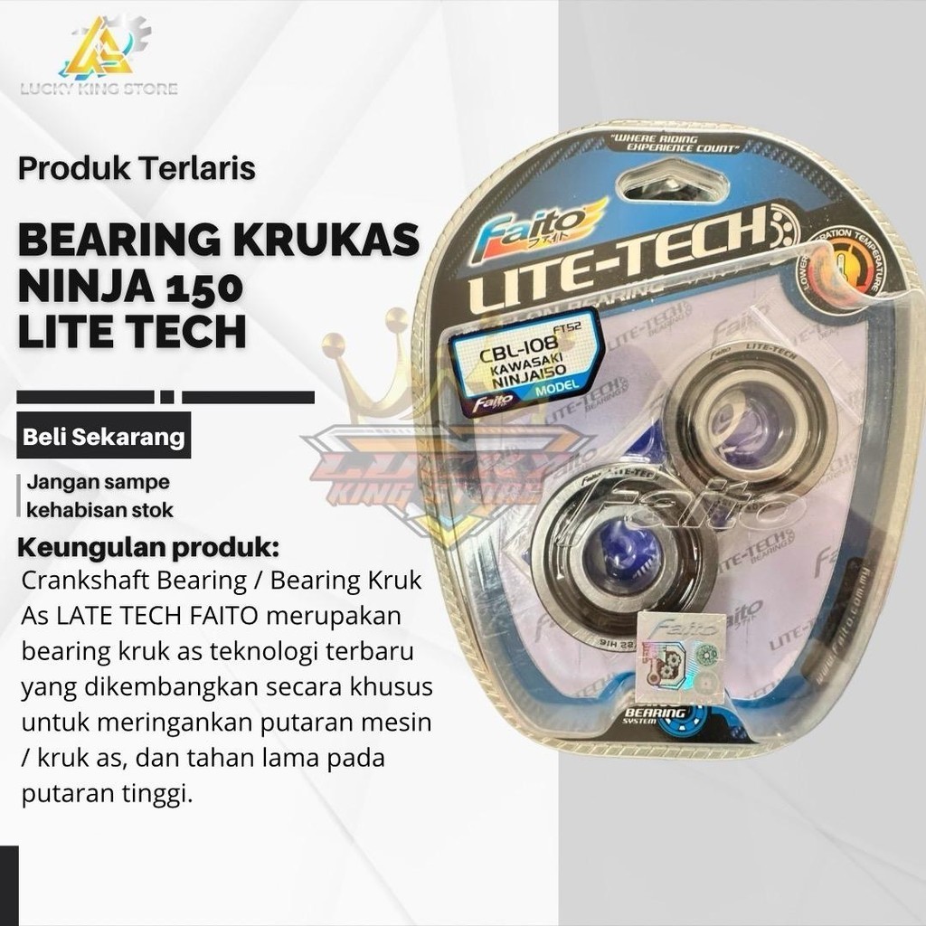 BEARING LAHER KRUK AS NINJA R SS RR NEW RR OLD ZX150 FAITO RACING LITE-TECH ORIGINAL