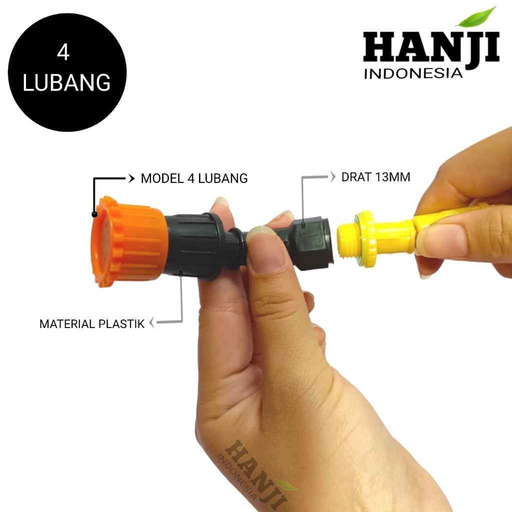 Nozzle sprayer kabut 4 lubang plastic nozzle plastik sprayer nozzle spuyer  plastik