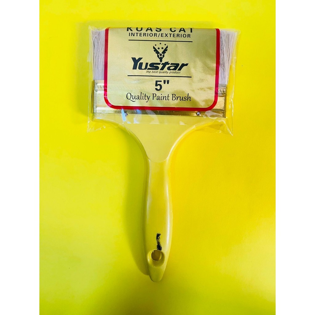 

Kuas Cat SATUAN Gagang plastik PVC Ukuran 5" Yustar