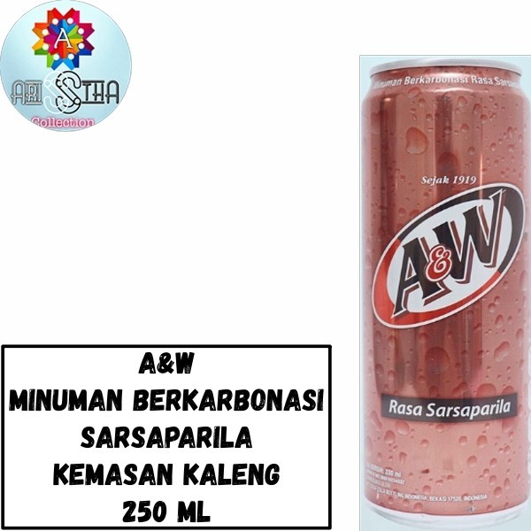 

AW Minuman Berkarbonasi Rasa Sarsaparila Kemasan Kaleng 250 ML