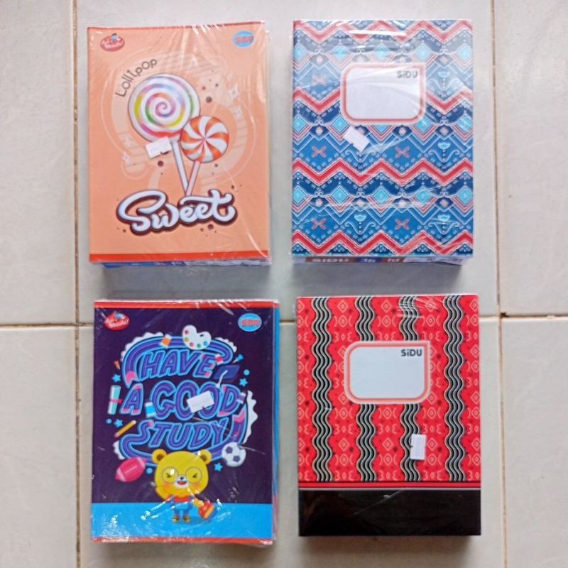 

BUKU TULIS SIDU 38 PACK (ISI 10 BUKU) MOTIF CAMPUR DARI PABRIK - ABO