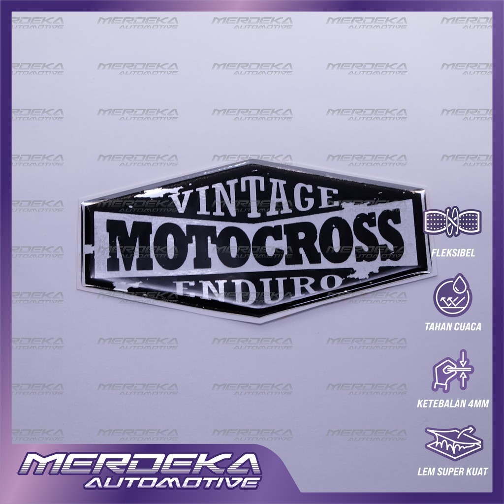 Emblem logo vintage motocross / emblem timbul trail vintage / sticker trail jadul / stiker logo vint