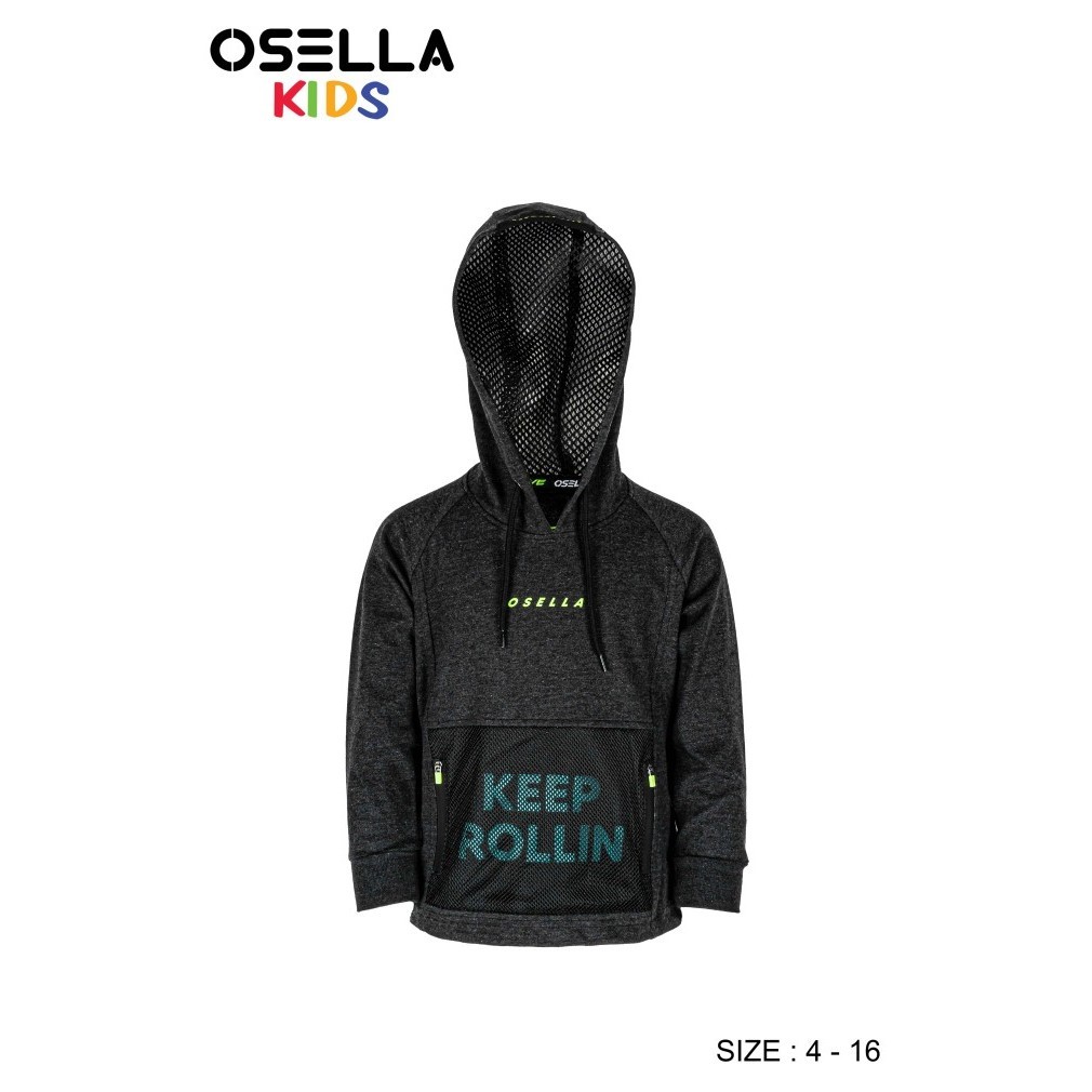 Osella Kids Active Hoodie In Dark Grey 2211400243 | Hoodie Anak Laki-Laki