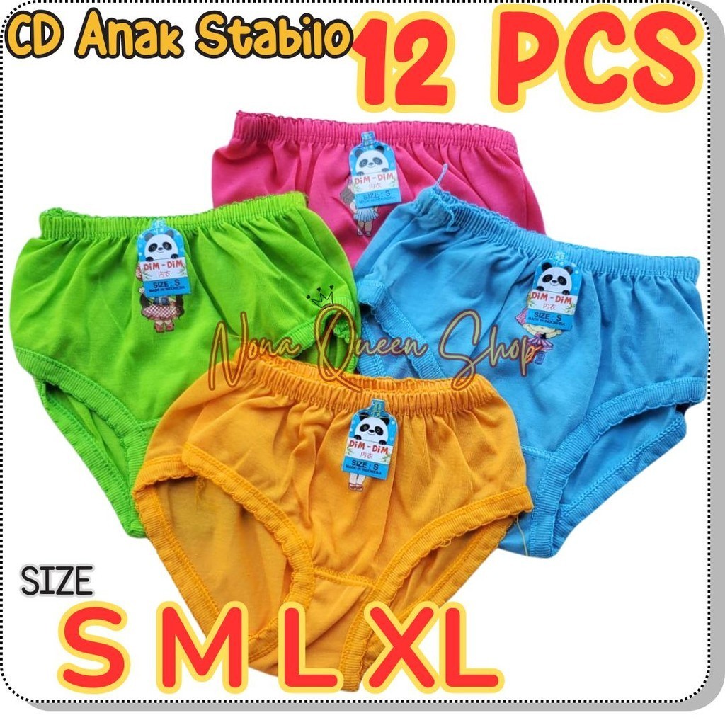 Lusinan 12 PCS Celana Dalam Anak Perempuan Stabillo CD Anak Cewek TK SD