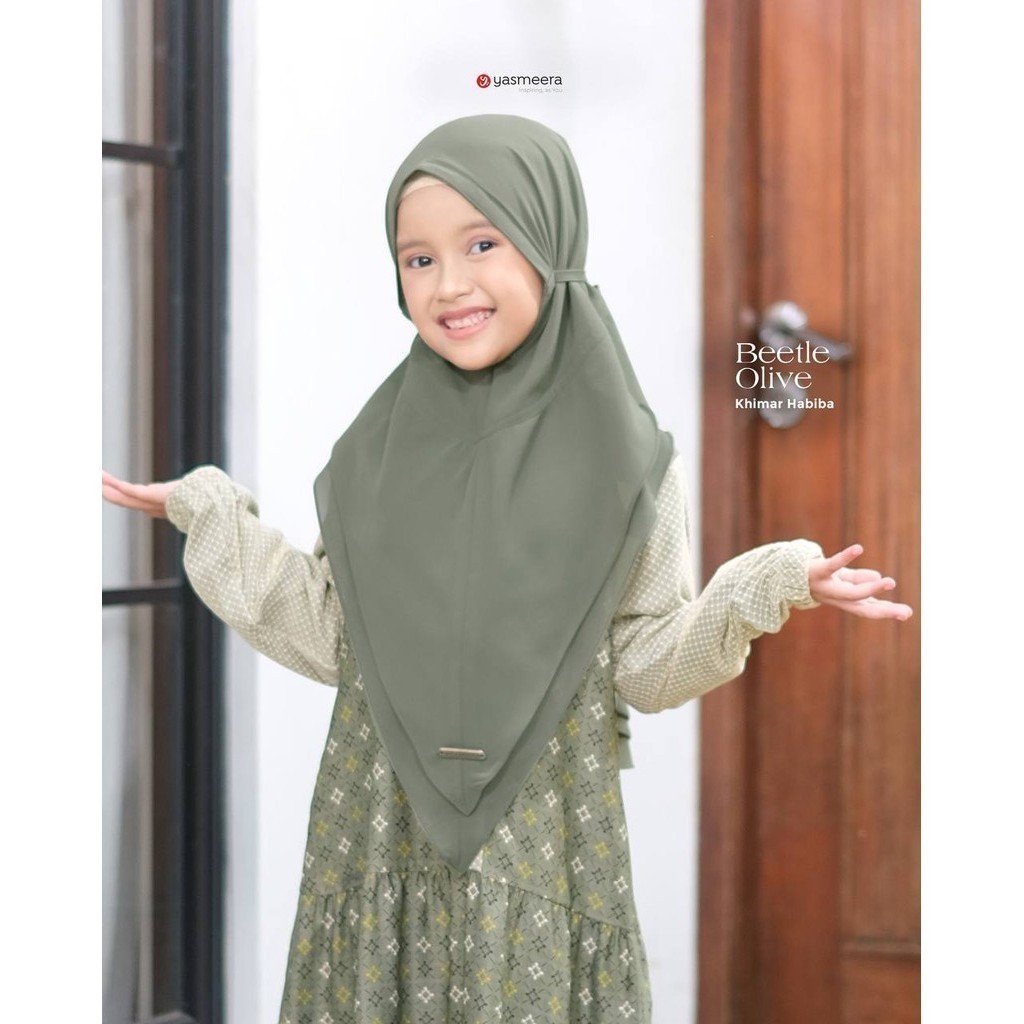 HasnaShop - Yasmeera Khimar Habiba Jilbab Anak Original Branded