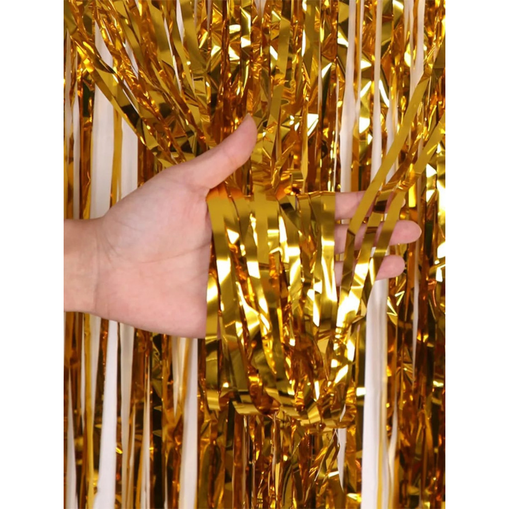 tirai ulang tahun / dekorasi ulang tahun / tirai rumbai foil / tirai / tirai ulang tahun / tirai dek