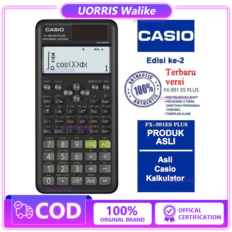 

Kalkulator Scientific Casio ilmiah FX-991EX/991ES-Plus Calculator Scientific Casio Kalkulator Casio Scientific 417 Fungsi/Dua Sumber Tenaga Baterai Dan Tenaga Matahari/40 Konstanta Rumus