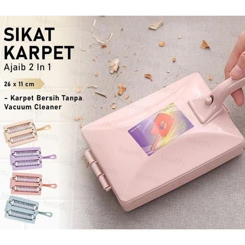 [Tokome23] COD Sikat Karpet Ajaib Double Roller Brush Pembersih Kotoran Sofa Kasur plastik