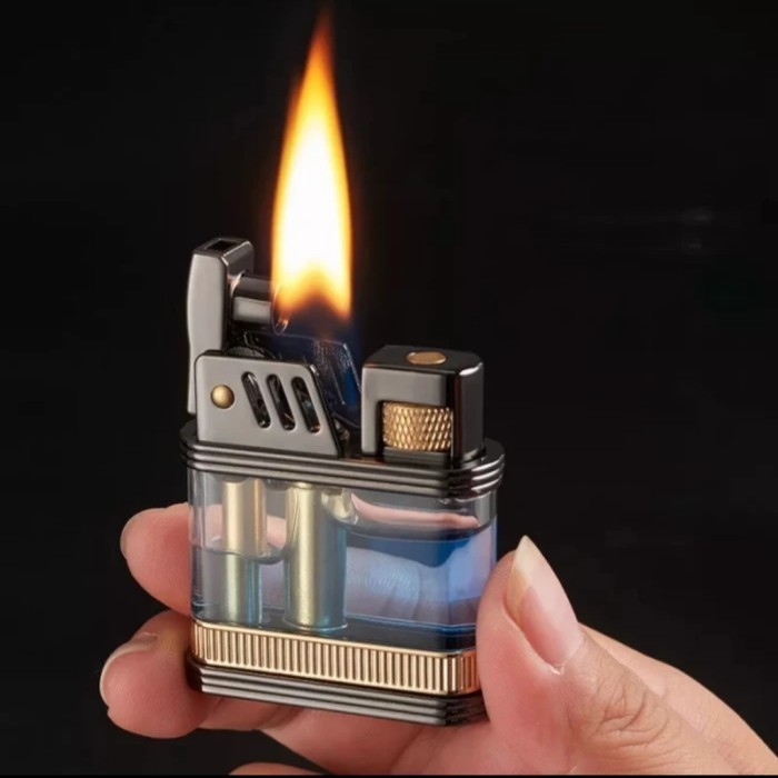 Korek api Zorro minyak classic vintage transparan oil lighter giftbox