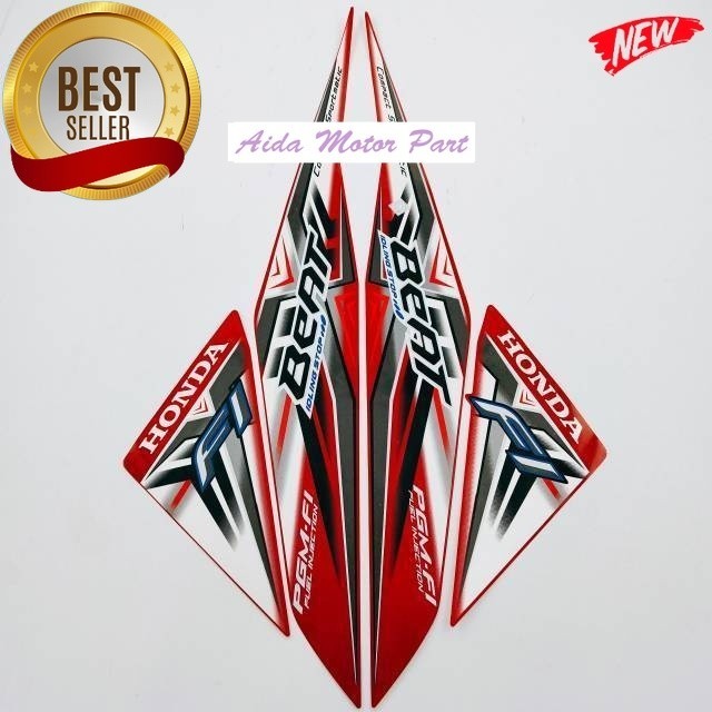 Striping Stiker Polet Decal Polet Lis honda beat fi 2015 merah idling stop stiker list body motor st
