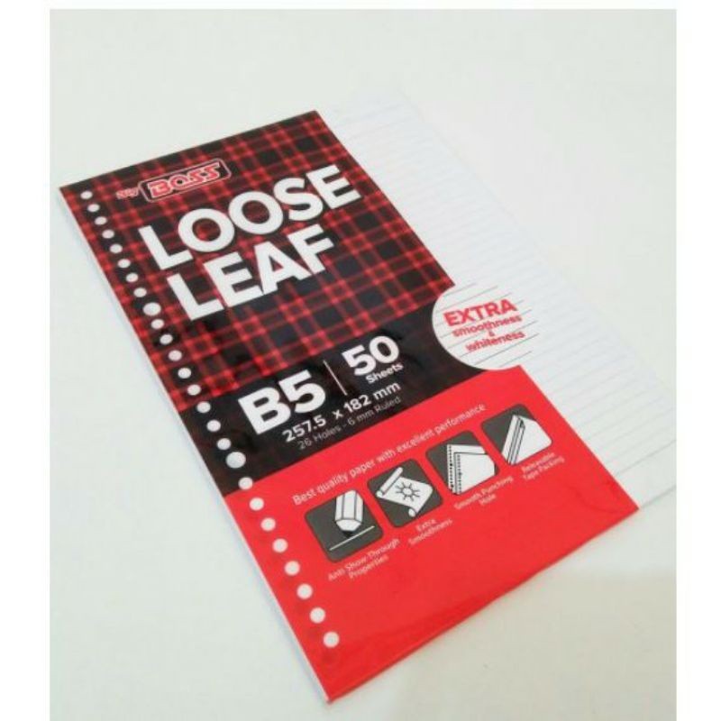 

LOOSE LEAF GARIS BIG BOSS B5 - 50 Lembar
