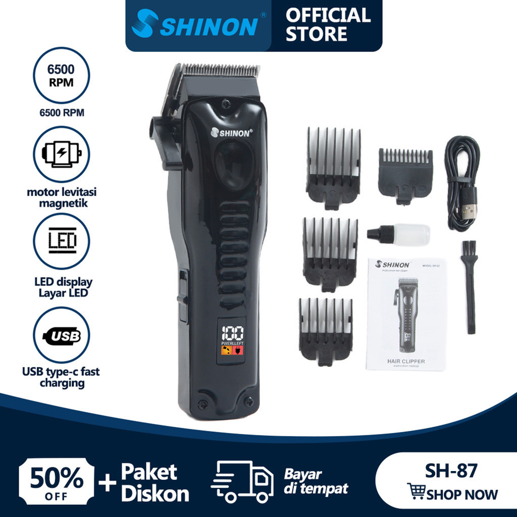 Shinon SH-87 Clipper Alat Cukur Kumis Elektrik / Mesin Potong Rambut / Alat Cukur Rambut / Bergas Ra