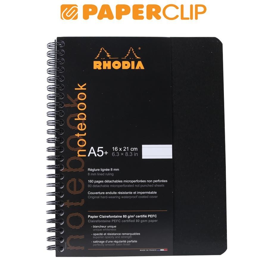 

NOTEBOOK RHODIA WIREBOUND A5+ BLACK 193469C LINED