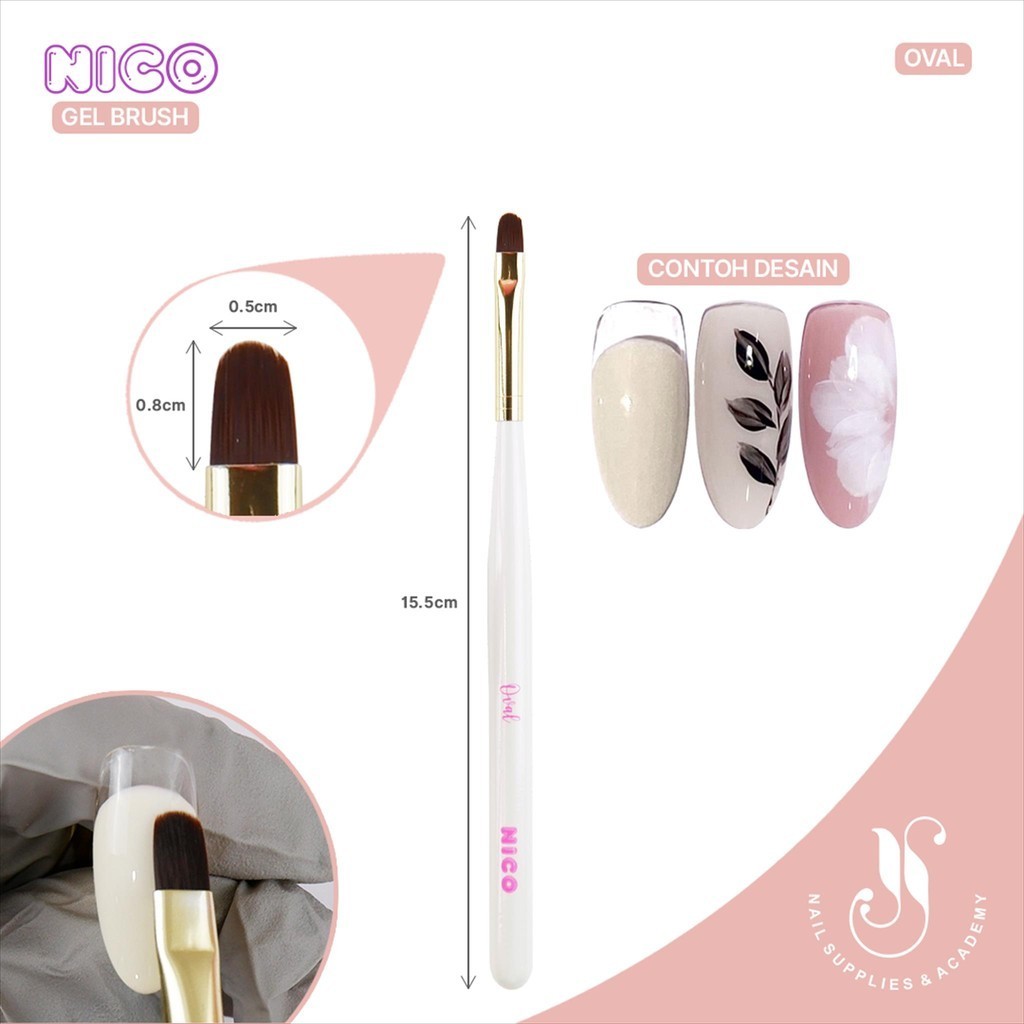 NICO Brush Oval/NICO ORIGINAL/BRUSH ORIGINAL/Aksesories Nail Art/Nail Acc/nail art/brush art