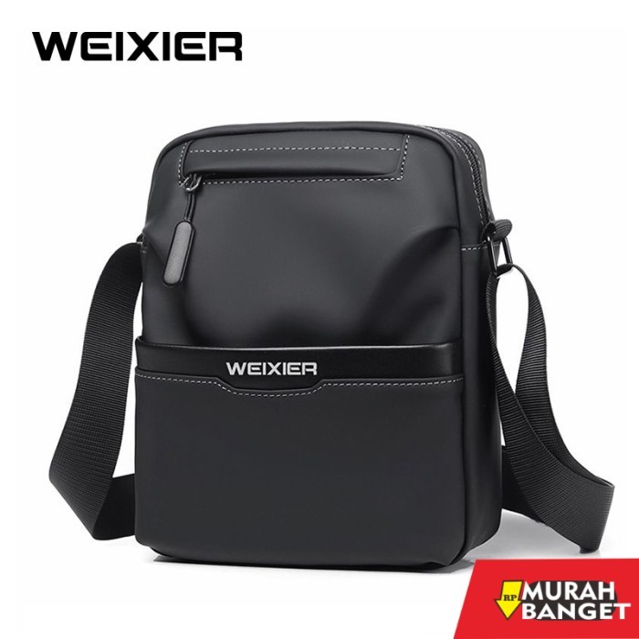 tas selempang pria kekinian WEIXIER D248 Tas Selempang Pria Sling Bag Anti Air - Black