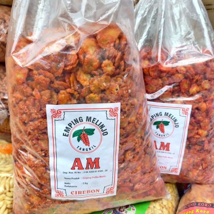 

Kripik emping mlinjo Pedas manis ball 5kg