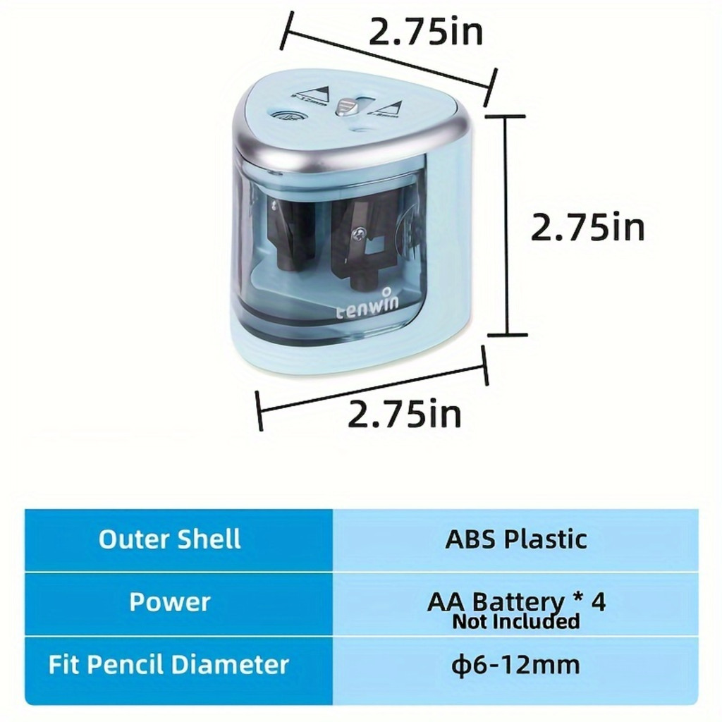 

Portable Dual-Slot Battery-Operated Pencil Sharpener for Thin & Thick Pencils - Sharp Precision, Ideal for Artists & Students