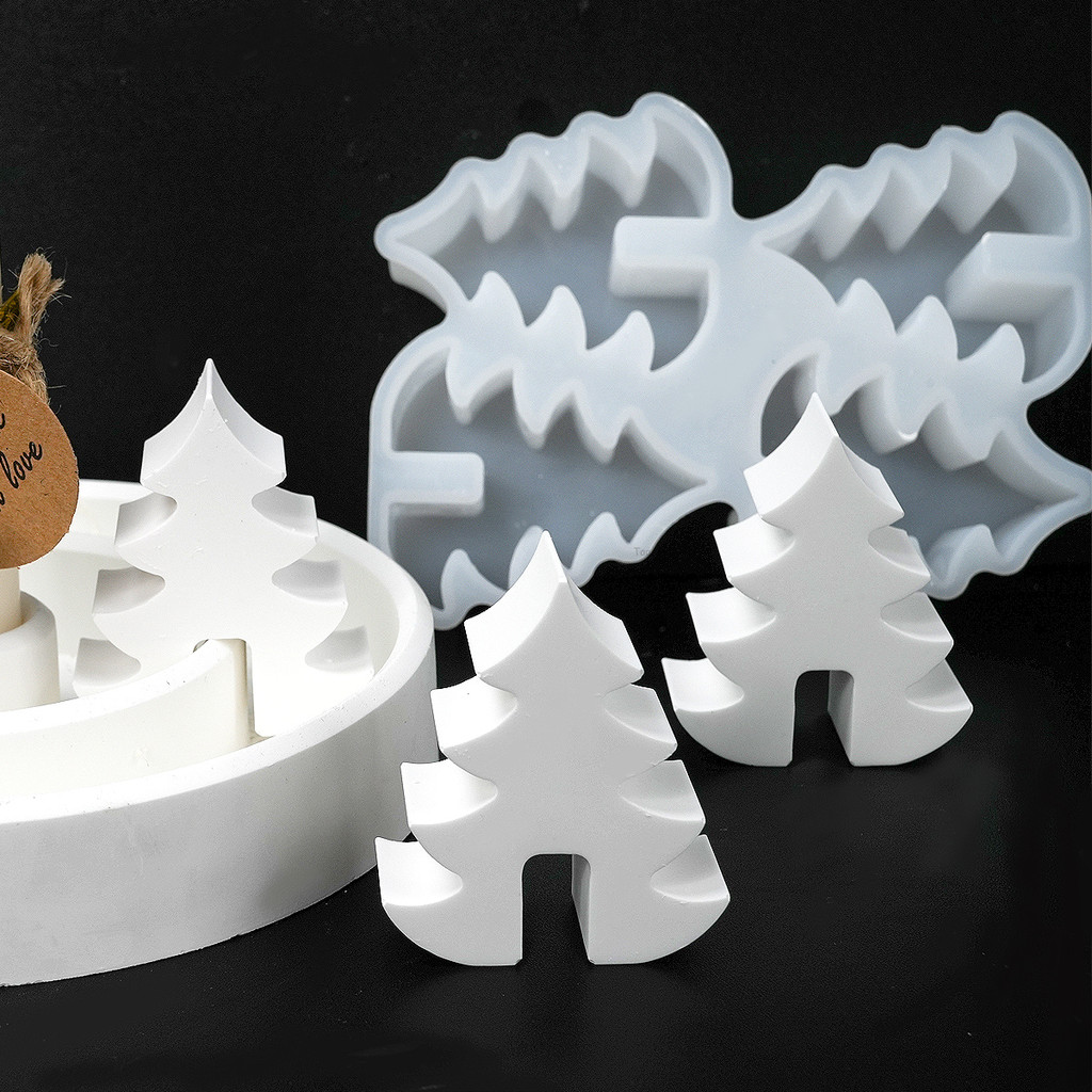 

4 Hole Christmas Tree Candlestick Silicone Mold DIY Handmade Aromath Candle Molds Plaster Resin Candle Holder Crafts Making Tool