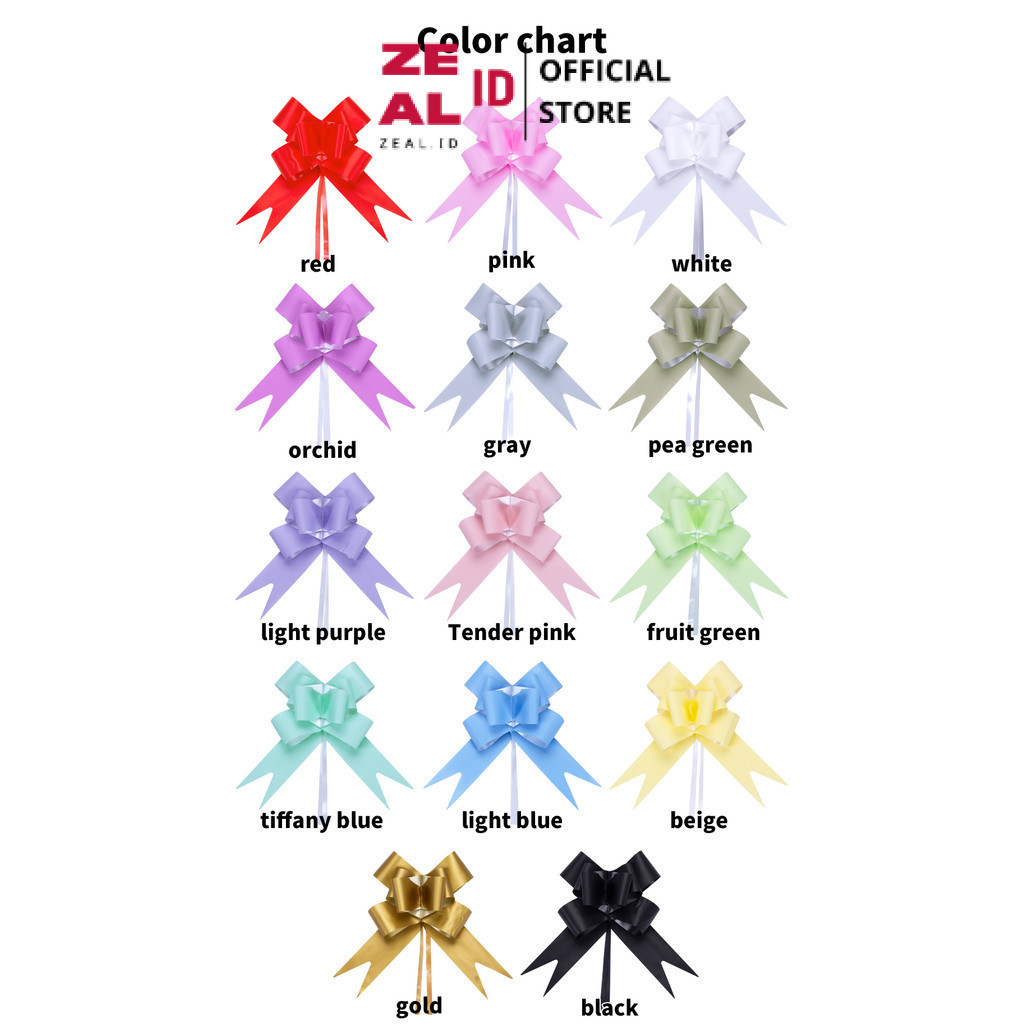 

ZEAL-ID - (1pack) Pita Tarik Motif / Pita Serut ELEGANT isi 10pcs Dekorasi
