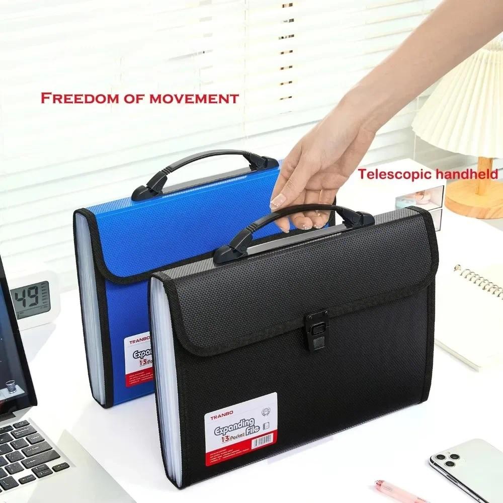 

A4 Size Portable 13 Pockets Expanding Wallet File Folder Paper Document Storage Organ Bag Holder Office School Organizer Case