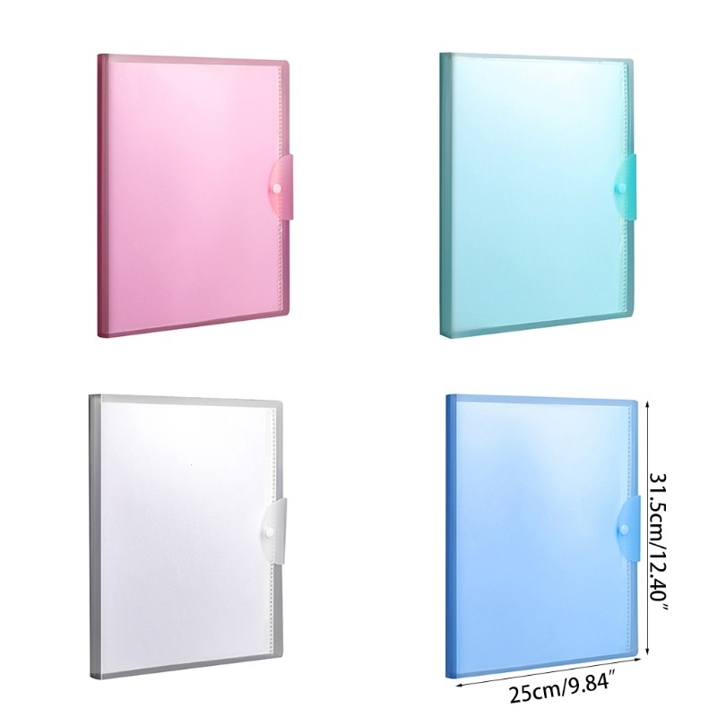 

Portable Expanding Folding A3 Paper File Folders Multiple Pockets Button Closure for Ideal for Office Clerk Teens School