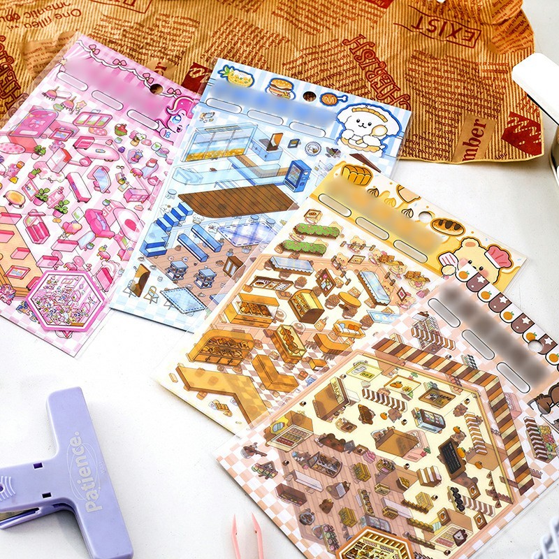 

COD Mainan Puzzle Untuk Gadis Stiker Adegan Miniatur Stiker Lanskap Penyimpanan DIY Lucu Kreatif