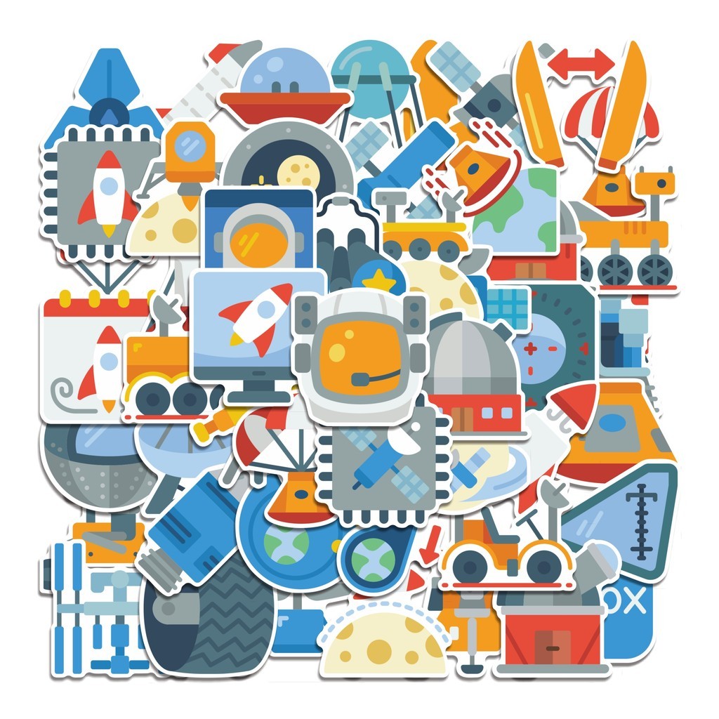 

COD 50 Pcs Stiker Space Technology Lucu Anti Air Untuk Dekorasi Notebook Sepeda Skateboard Handphone