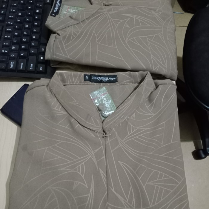 Pakaian wanita moca/gamis wanita coklat susu/gamis hermosa/gamis murah - M