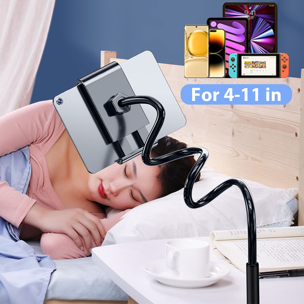 

Bedside Table Tablet Stand 360° Rotating Adjustable Long Arm Clamp Tablet Lazy Stand Suitable For iPad Samsung Xiaomi 4-11 inch