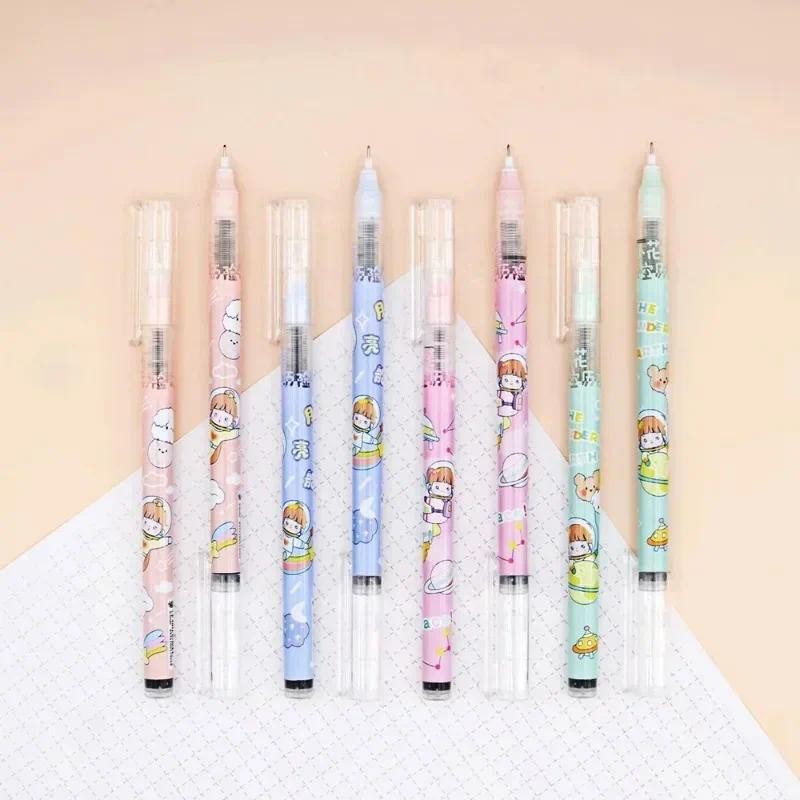 

0.5mm Writing Point Quick Dry Cute Gel Pens Black Ink for Students Exam Office Accessories Kawaii School Stationery Supplies2024