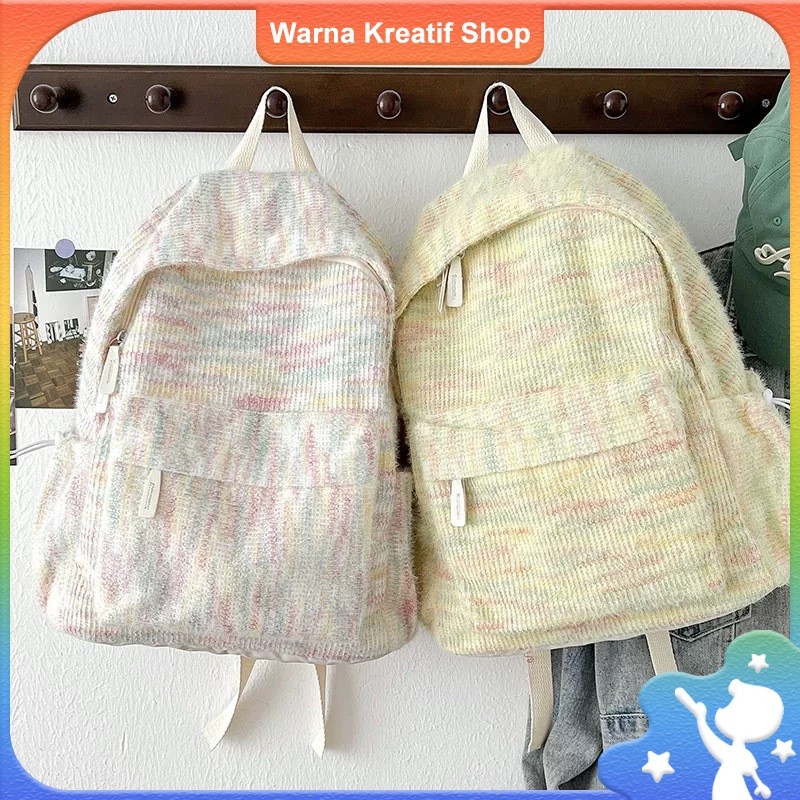 Gaya Korea Tas Ransel Minimalis dengan Kapasitas Besar Tas Sekolah dan Kuliah Tas Ransel Fesyen untu