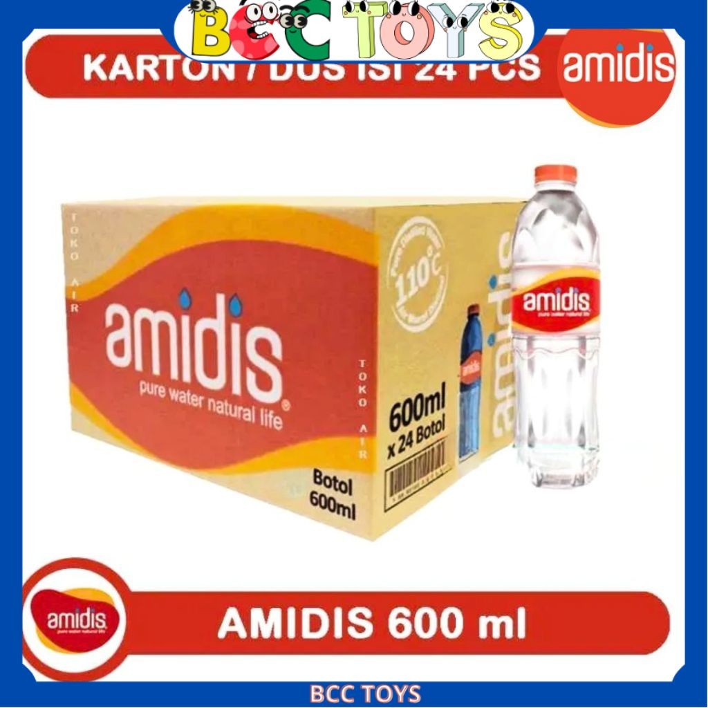 

Air Mineral AMIDIS 600 ML Isi 24 Botol PER DUS PER KARTON BCC