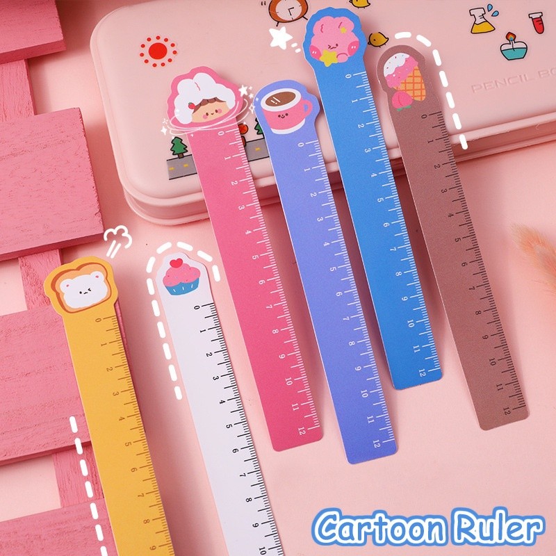 

12cm Cartoon Animal Ruler Bookmark Bendable Ruler Student Stationery