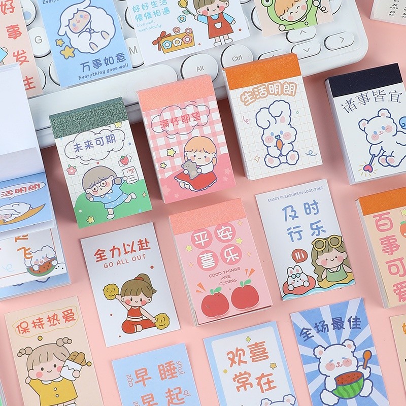 

50pcs label Kertas / Selotip Washi Gambar Kartun Tulisan Wishes