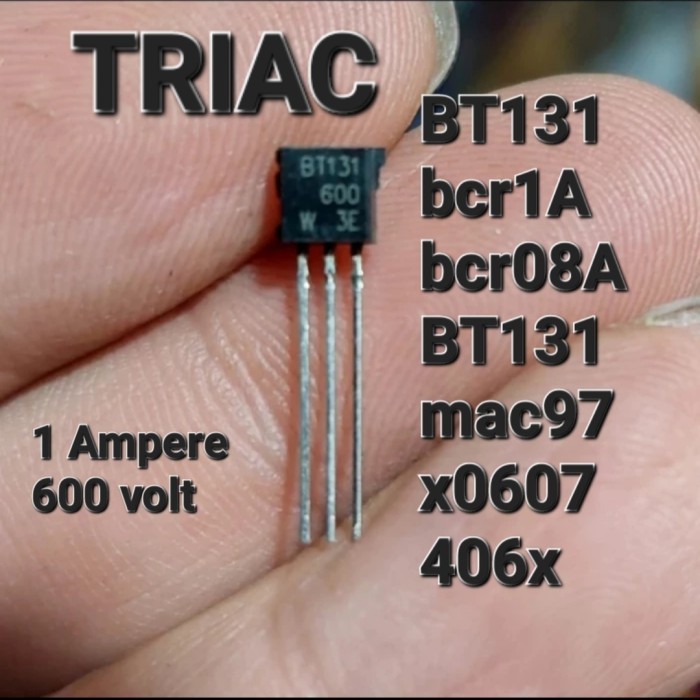BSM bt131 bt 131 penganti bcr 1 a bcr1a triac 1a bcr1