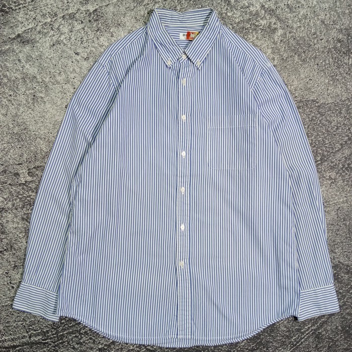 Kemeja lengan panjang pria UNIQLO motif garis bagus size L