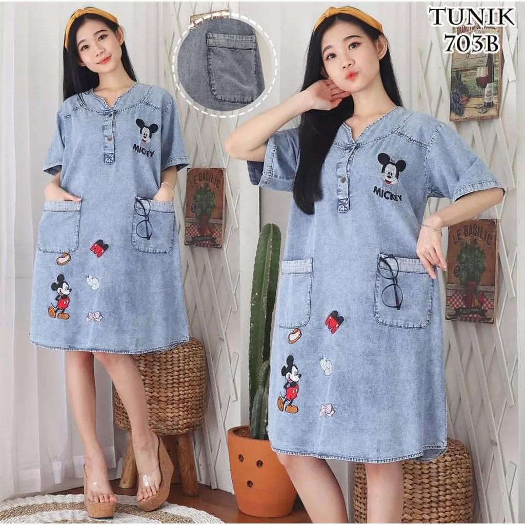 DASTER JEANS RESlETING DEPAN  DRES JEANS PENDEK  DASTER CHIBI PENDEK DASTER RAYON DASTER WANITA DAST