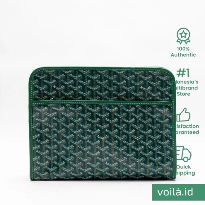Goyard Trousse Jouvence GM Clutch Bag Green